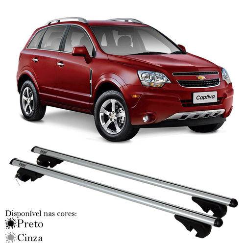 Tamanhos, Medidas e Dimensões do produto Rack de Teto Par Travessa Belluno Preto Kiussi para Longarinas Chevrolet Captiva 2006 em Diante