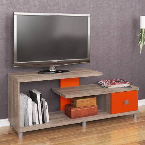 Tamanhos, Medidas e Dimensões do produto Rack para Tv de 32'' com 1 Gaveta - Rústico/laranja