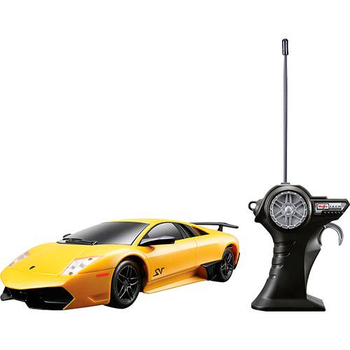 Tamanhos, Medidas e Dimensões do produto Rádio Control 1:24 Lamborghini Murciélago Lp 6704 SV Amarelo - Maisto