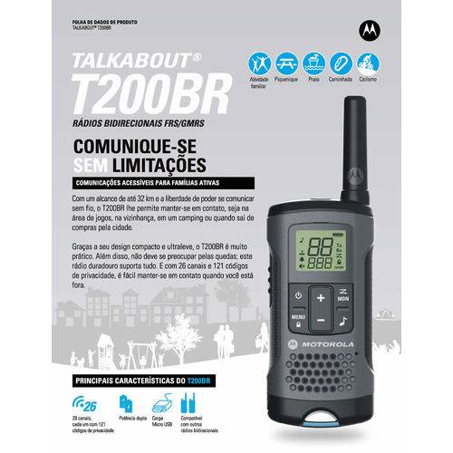 Tamanhos, Medidas e Dimensões do produto Radio Motorola Talkabout T200br