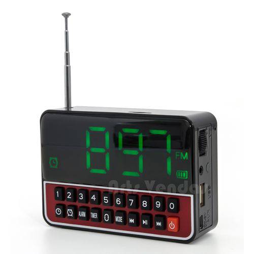 Tamanhos, Medidas e Dimensões do produto Rádio Relógio Despertador Alarme/ Radio Fm/ Usb /entrada P2