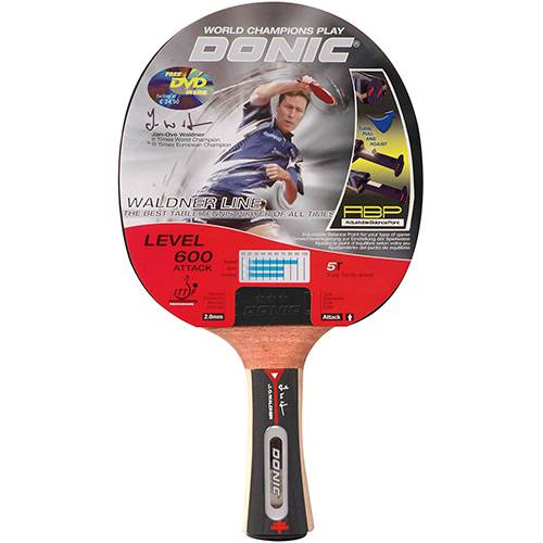 Tamanhos, Medidas e Dimensões do produto Raquete de Tênis de Mesa Donic Waldner Line 600 com DVD