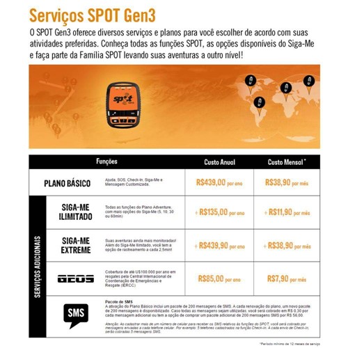 Tamanhos, Medidas e Dimensões do produto Rastreador Via Satélite Spot Gen 3 Preto/Laranja