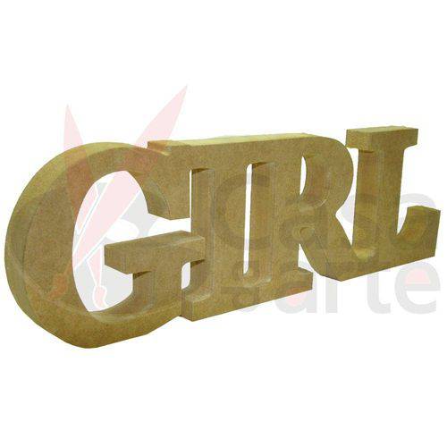 Tamanhos, Medidas e Dimensões do produto Recorte Decorativo em Mdf Cru com Ótimo Acabamento - Girl - Altura de 11,8 Cm e Espessura de 2,5 Cm