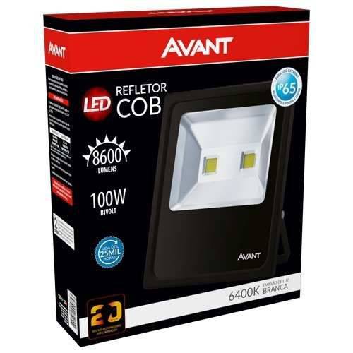 Tamanhos, Medidas e Dimensões do produto Refletor LED 100w Luz Branca 6400k Bivolt Avant