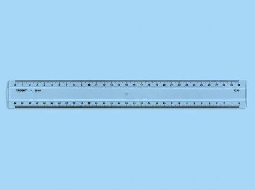 Tamanhos, Medidas e Dimensões do produto Régua Acrílica Desetec 30cm em Mm e 1/2mm 7230 Trident