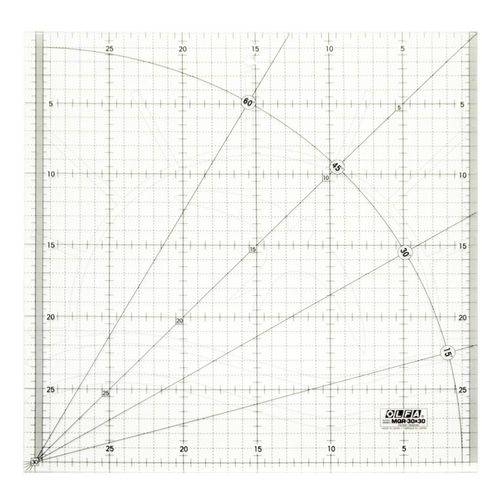 Tamanhos, Medidas e Dimensões do produto Régua para Patchwork Olfa - 30x30cm