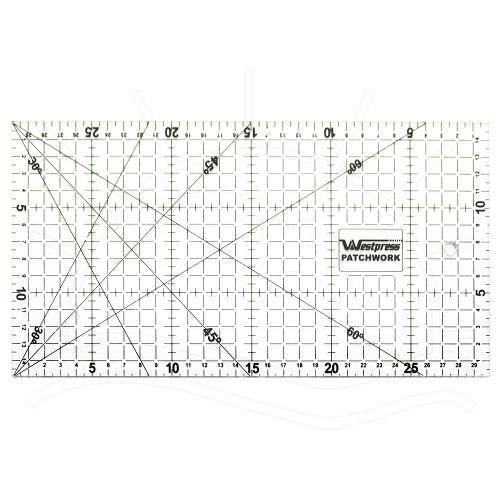 Tamanhos, Medidas e Dimensões do produto Régua para Patchwork Westpress - 15x30cm