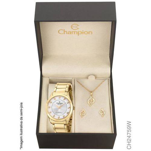Tamanhos, Medidas e Dimensões do produto Relógio Champion Dourado Feminino Passion Ch24759w + Kit