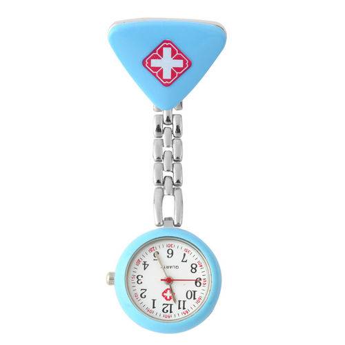Tamanhos, Medidas e Dimensões do produto Relógio de Bolso Lapela Jaleco Medicina Enfermagem Triangulo Cor Azul