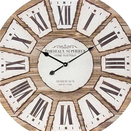 Tamanhos, Medidas e Dimensões do produto Relógio de Madeira Bordeaux Oldway - 80x2 Cm