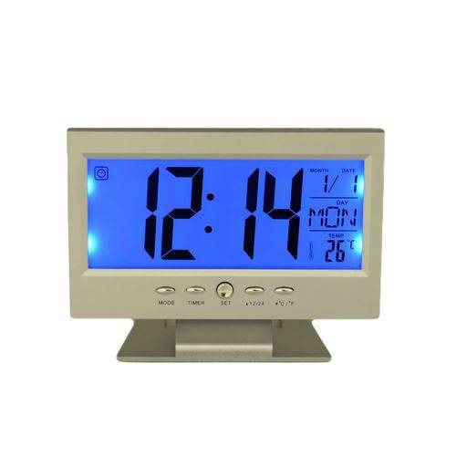 Tamanhos, Medidas e Dimensões do produto Relógio de Mesa Digital Despertador Temperatura Led Azul