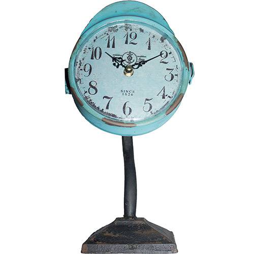 Tamanhos, Medidas e Dimensões do produto Relógio de Mesa Oldway Ferro Azul Envelhecido