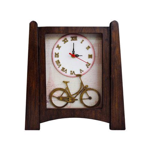 Tamanhos, Medidas e Dimensões do produto Relógio de Mesa Vintage - Modelo Bicicleta em Paris - 30x27cm