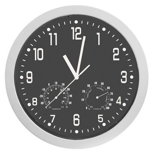 Tamanhos, Medidas e Dimensões do produto Relógio de Parede C/termômetro e Higrômetro 30cm Preto