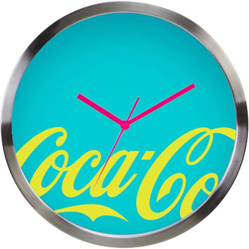 Tamanhos, Medidas e Dimensões do produto Relógio de Parede Coca-Cola Metal Contemporary Azul/Green