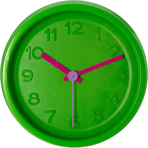 Tamanhos, Medidas e Dimensões do produto Relógio de Parede Color Clock Verde e Pink Uatt? Analógico