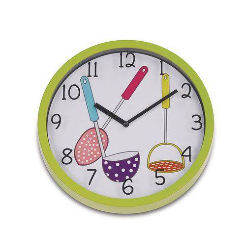 Tamanhos, Medidas e Dimensões do produto Relógio de Parede Kitchen I 25cm Verde Ricaelle Eg6910a-Hf70vd