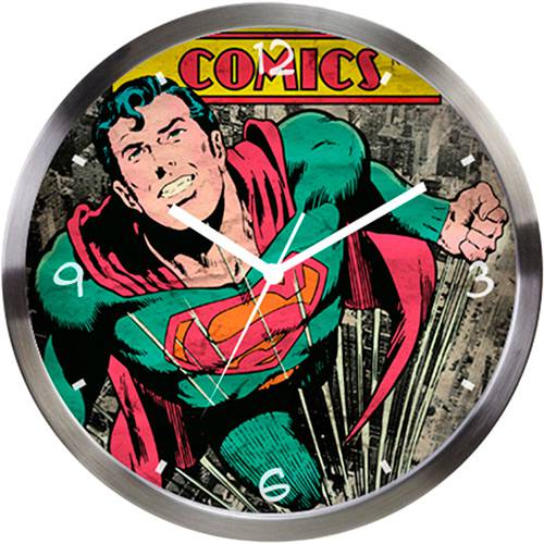 Tamanhos, Medidas e Dimensões do produto Relógio de Parede Metal DC Superman Verde Comics Colorido