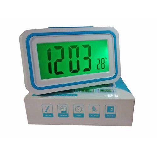 Tamanhos, Medidas e Dimensões do produto Relogio Despertador Digital LCD Led com Termometro Fala Hora e Temperatura