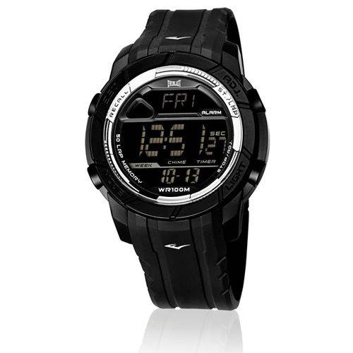 Tamanhos, Medidas e Dimensões do produto Relógio Everlast Action E700 Digital, Caixa ABS e Pulseira PU Preta