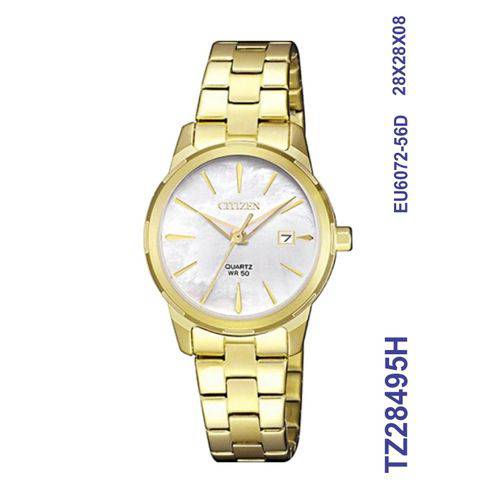 Tamanhos, Medidas e Dimensões do produto Relógio Feminino Citizen REF TZ28495H Dourado Perolizado 28mm