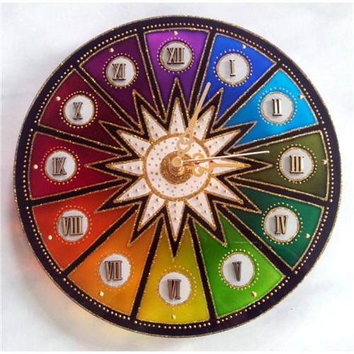 Tamanhos, Medidas e Dimensões do produto Relógio Mandala em Vidro de 25cm