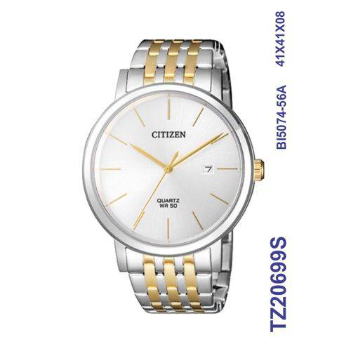 Tamanhos, Medidas e Dimensões do produto Relógio Masculino Citizen Quartz TZ20699S Aço Gold