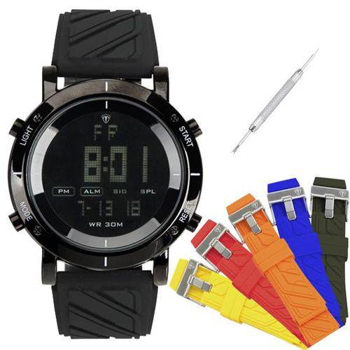 Tamanhos, Medidas e Dimensões do produto Relógio Masculino Tuguir Digital TG6017 - Troca Pulseiras - 6 Pulseiras