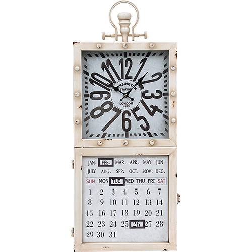 Tamanhos, Medidas e Dimensões do produto Relógio Parede Calendário/Porta Chave Branco - Oldway