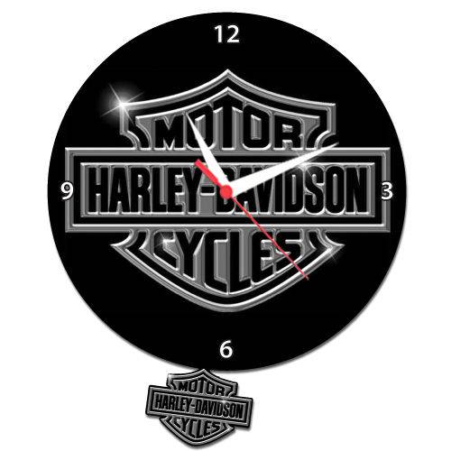Tamanhos, Medidas e Dimensões do produto Relogio Parede de Pendulo - Harley Davidson Cromado