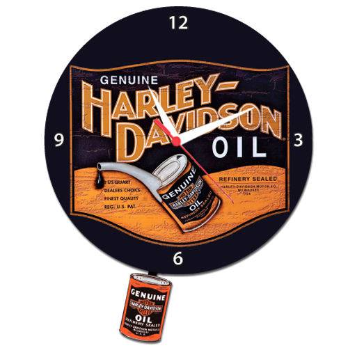 Tamanhos, Medidas e Dimensões do produto Relogio Parede de Pendulo - Harley Davidson Oil