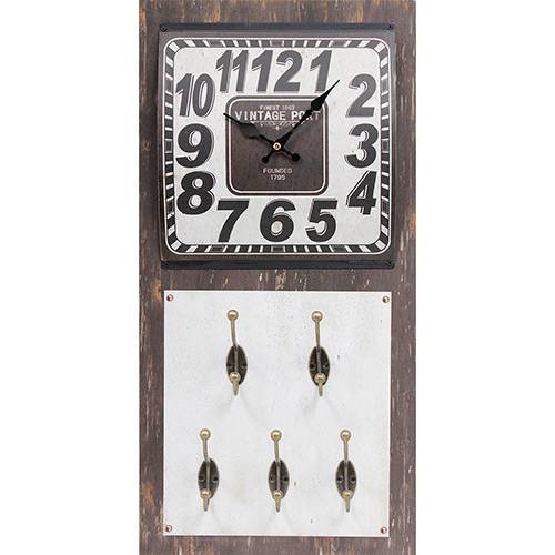 Tamanhos, Medidas e Dimensões do produto Relógio Parede Vintage C/5 Ganchos Oldway