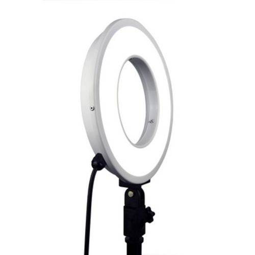 Tamanhos, Medidas e Dimensões do produto Ring Light BRANCO - Iluminador LED 25w - Luz da Lua - 28cm Diâmetro com Tripé BRANCO - Foto e Make