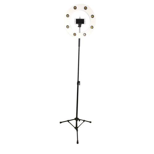 Tamanhos, Medidas e Dimensões do produto Ring Light Iluminação 40cm com Tripé para 8 Soquetes Iluminador + Kit Selfie Maquiagem Cabelo