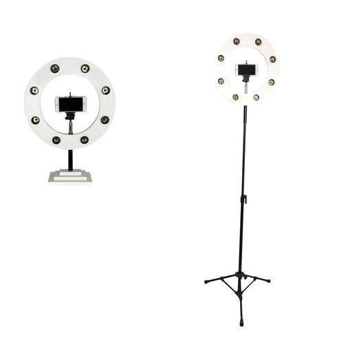 Tamanhos, Medidas e Dimensões do produto Ring Light Iluminação 40cm 2em1 com Tripé e Base de Mesa+kit Selfie Maquiagem Cabelo