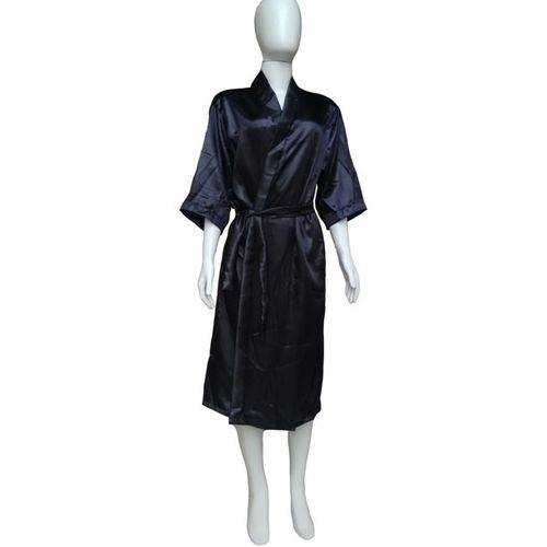 Tamanhos, Medidas e Dimensões do produto Robe Longo Feminino de Cetim Kimono Roupão Ref 410
