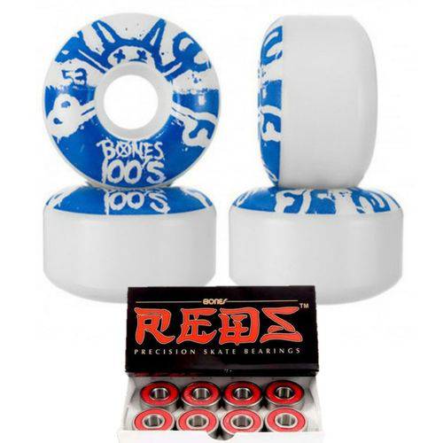Tamanhos, Medidas e Dimensões do produto Roda Bones 53mm 100s 100a Skate Street + Redbones Original