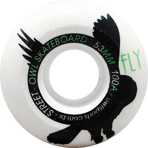 Tamanhos, Medidas e Dimensões do produto Roda para Skate Fly 53mm Owl Sports - Branco