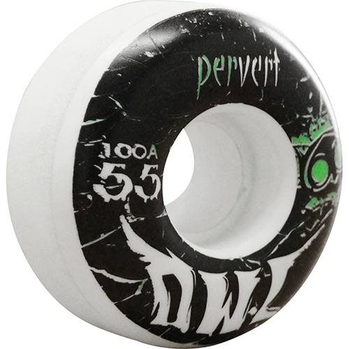 Tamanhos, Medidas e Dimensões do produto Roda para Skate Pervert 55mm Owl Sports - Branco