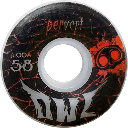 Tamanhos, Medidas e Dimensões do produto Roda para Skate Pervert 58mm Owl Sports - Branco