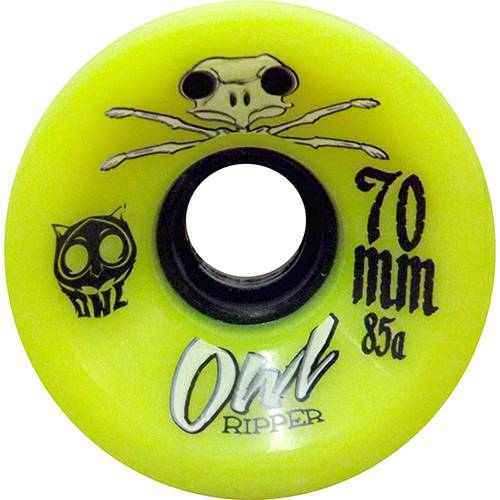 Tamanhos, Medidas e Dimensões do produto Roda para Skate Ripper 70mm 85a Owl Sports - Amarelo