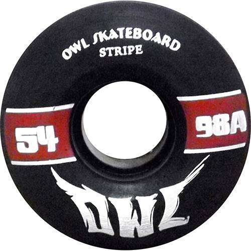 Tamanhos, Medidas e Dimensões do produto Roda para Skate Stripe 54mm Owl Sports - Preto