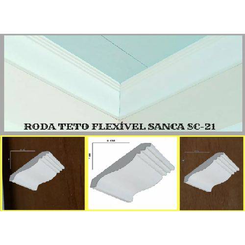 Tamanhos, Medidas e Dimensões do produto Rodateto Flexível Sanca Eva 10cm Sc-21 - 10 Metros