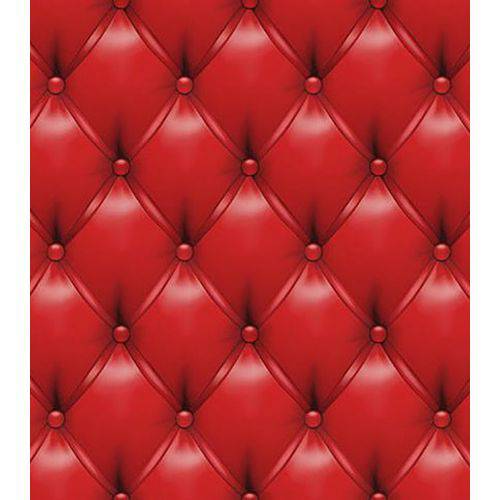 Tamanhos, Medidas e Dimensões do produto Rolo Adesivo Papel de Parede com LAMINAÇÃO - Vintage CAPITONÊ Vermelho - 0,60m X 2,80m