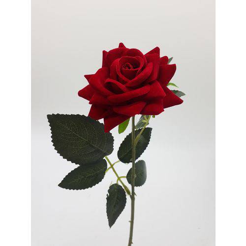 Tamanhos, Medidas e Dimensões】→ Rosa Colombiana Aveludada Artificial Rosa  Vermelha Decoração 1 Unidade