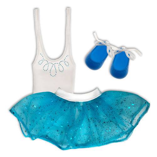 Tamanhos, Medidas e Dimensões do produto Roupa para Boneca - Kit Bailarina Azul – Baby Alive – Laço de Fita