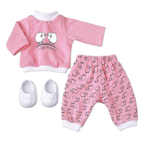 Tamanhos, Medidas e Dimensões do produto Roupa para Boneca - Kit Pijama Carneirinho – Little Mommy – Laço de Fita