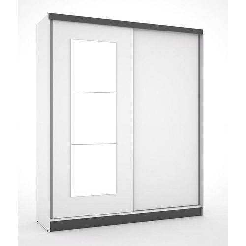 Tamanhos, Medidas e Dimensões do produto Roupeiro Blumenau Portas de Correr com Espelho Pés Opcionais Mirarack Branco/preto