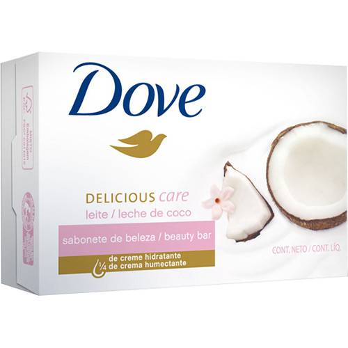Tamanhos, Medidas e Dimensões do produto Sabonete em Barra Dove Delicious Care Leite de Coco e Pétalas de Jasmim 90g